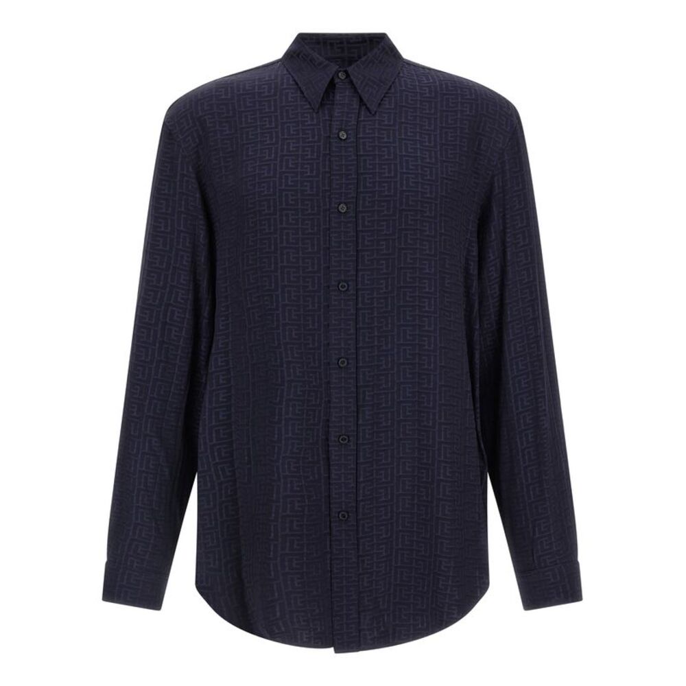 Balmain Men Jacquard Monogram Shirt